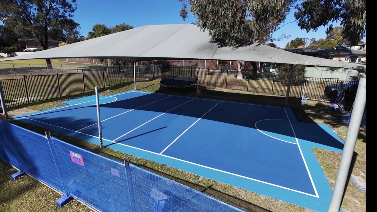 Shaded acrylic multi-purpose school court at Mary Brooksbank School